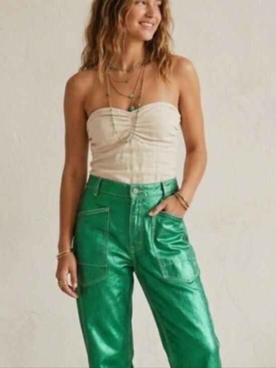 We The Free Denim - SAMPLE We The Free Minimalist Moxie ..Size 26, Metallic Green